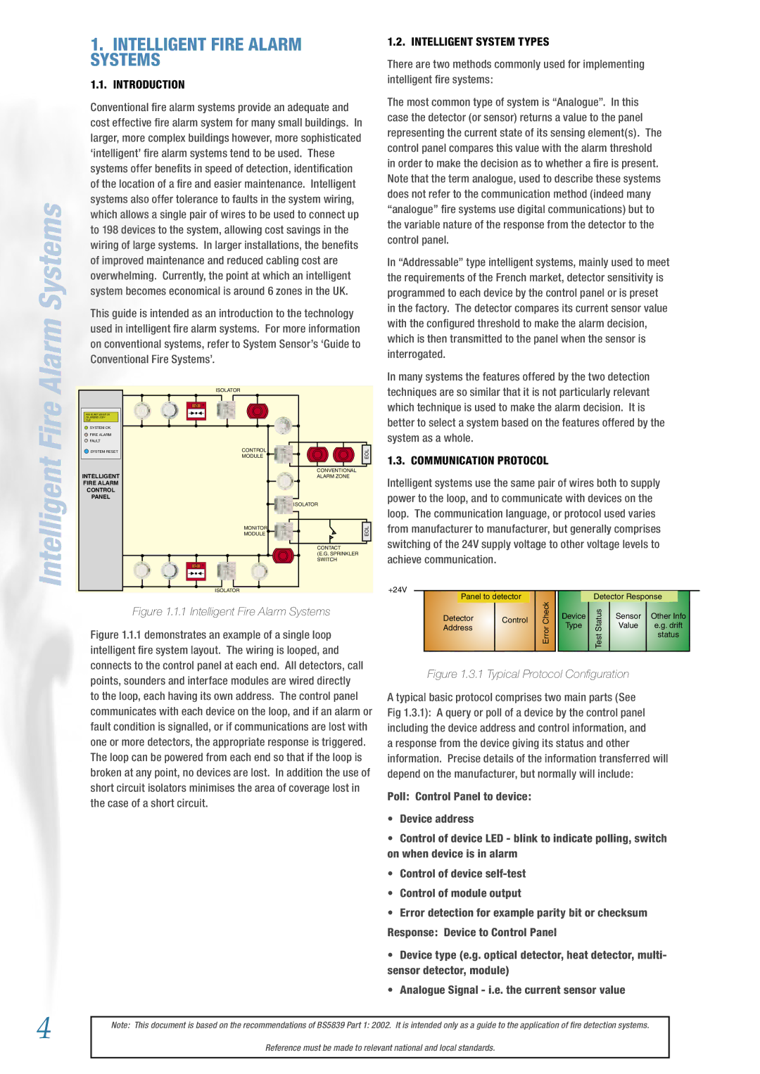 System Sensor BS5839 manual Intelligent Fire Alarm Systems 