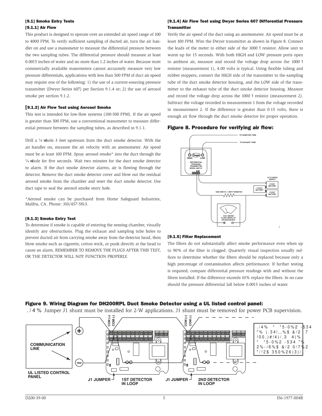 System Sensor DH200RPL manual Smoke Entry Tests Air Flow, Air Flow Test using Aerosol Smoke, Filter Replacement 