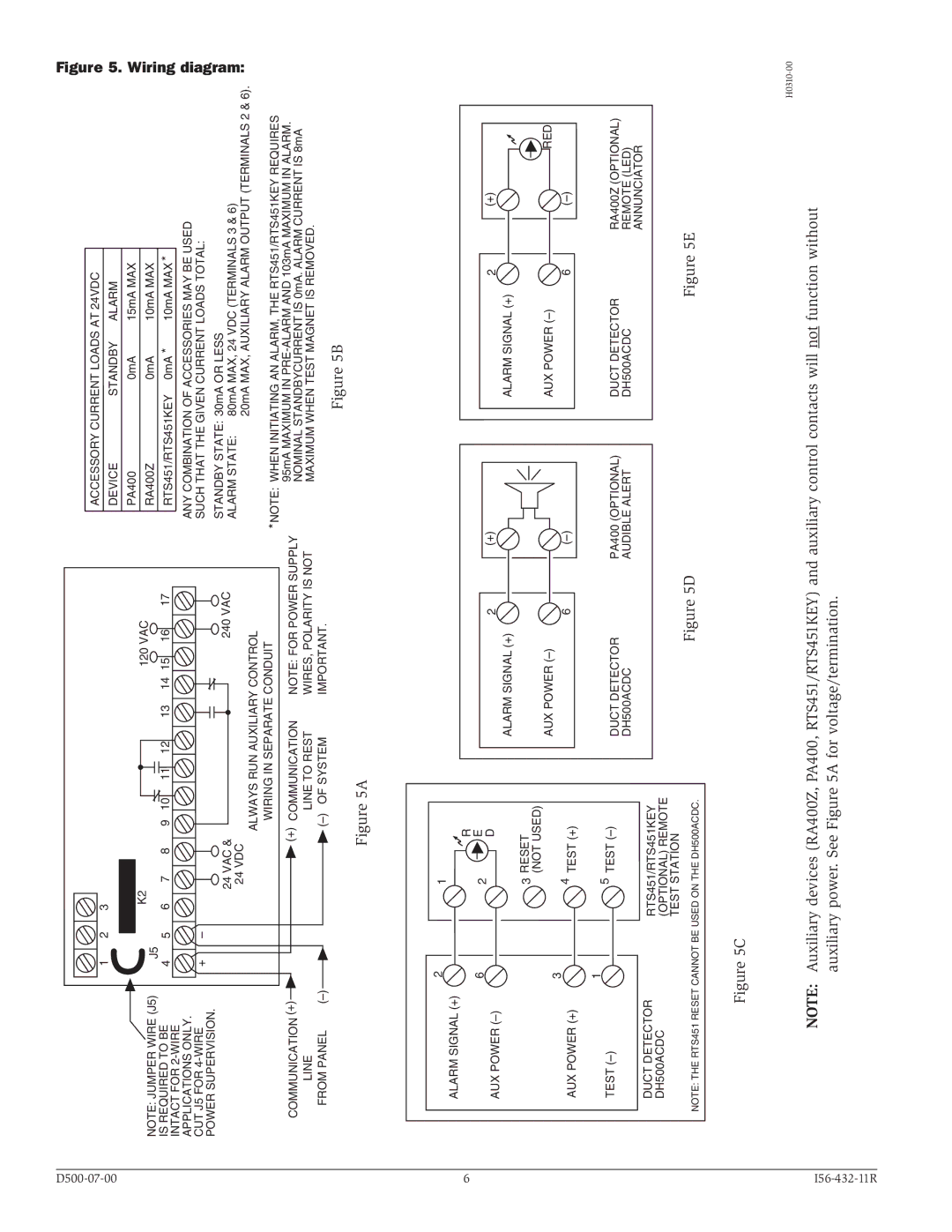 System Sensor DH500ACDC specifications D500-07-00 I56-432-11R 