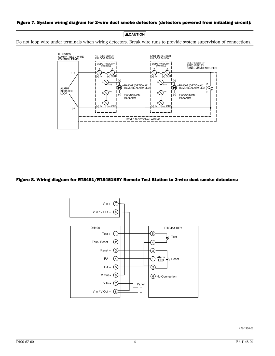 System Sensor I56-1148-04, D100-67-00 specifications Led 