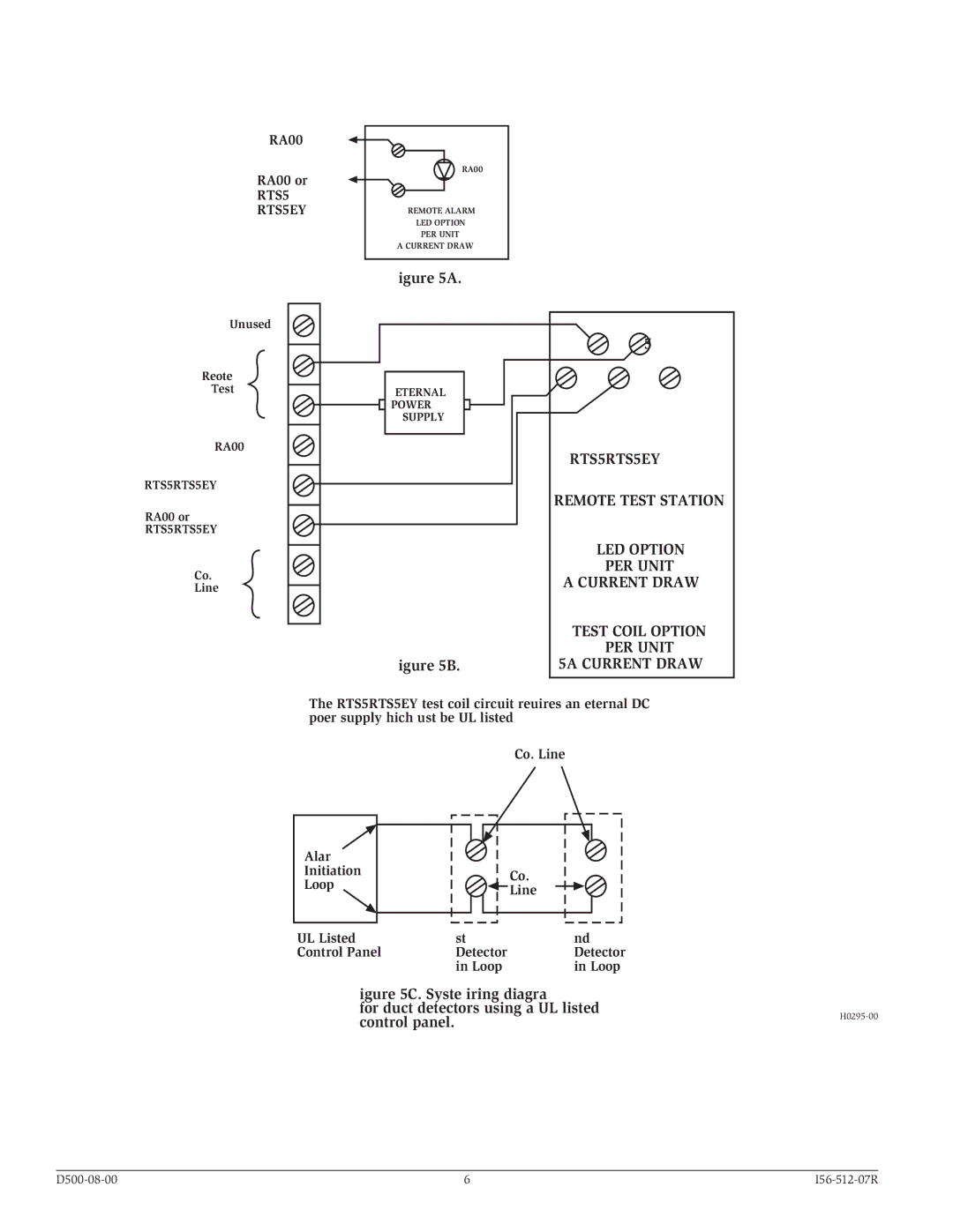 System Sensor DH500, Intelligent Air Duct Smoke Detector Housing specifications RTS451/RTS451KEY 