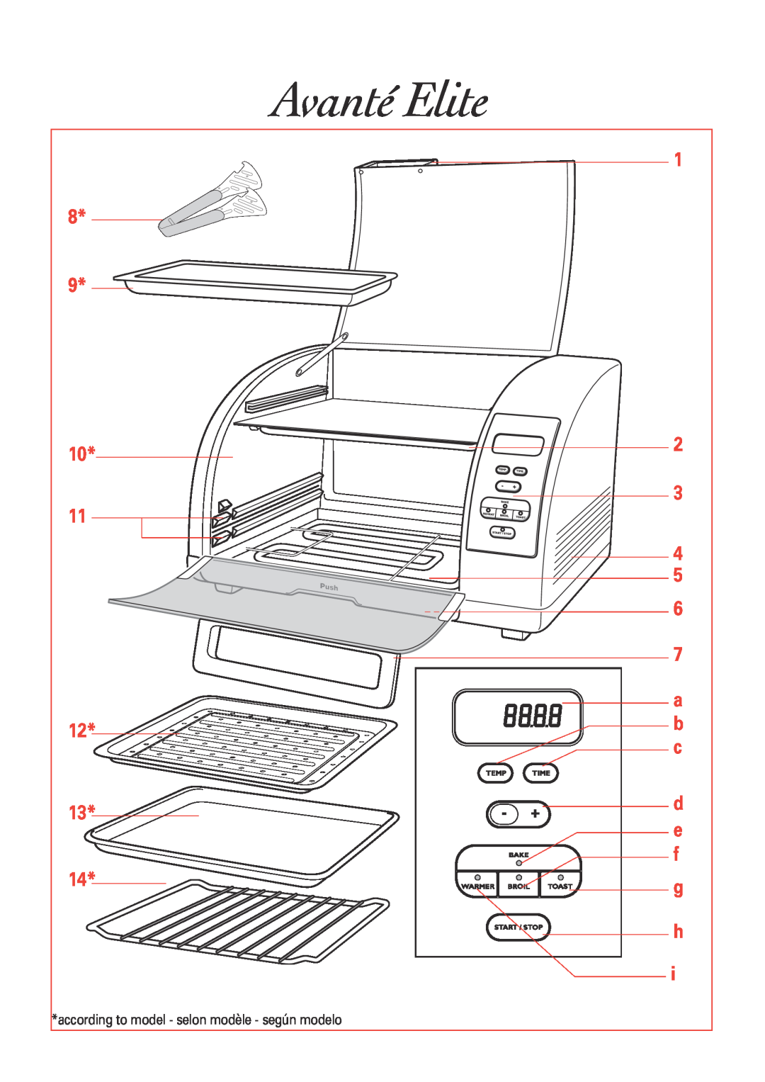 T-Fal 5252 manual according to model - selon modèle - según modelo 