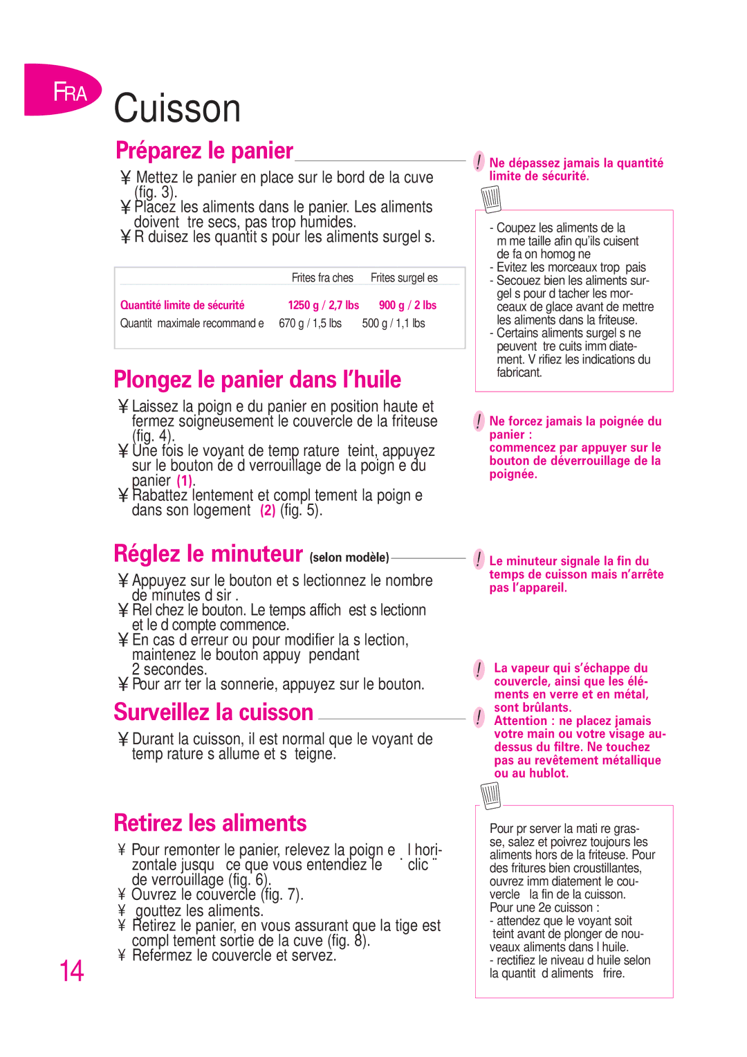 T-Fal B 302412226 manual Cuisson 