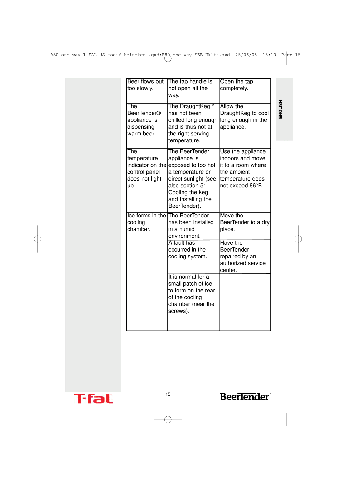 T-Fal BeerTender manual English 