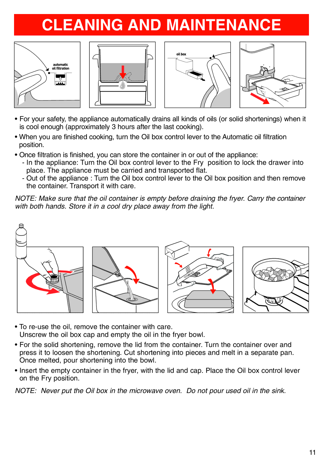 T-Fal Deep Fryer manual Cleaning and Maintenance 