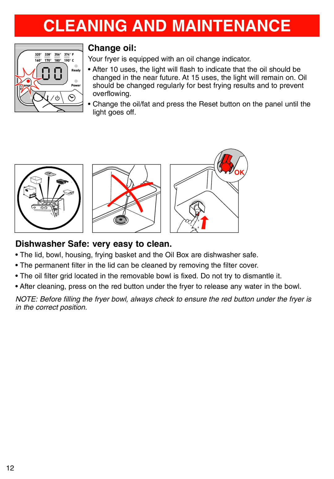 T-Fal Deep Fryer manual Change oil, Dishwasher Safe very easy to clean 