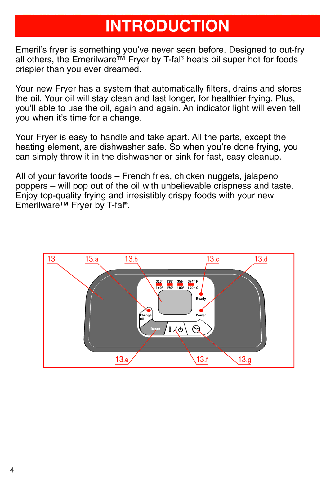 T-Fal Deep Fryer manual Introduction 