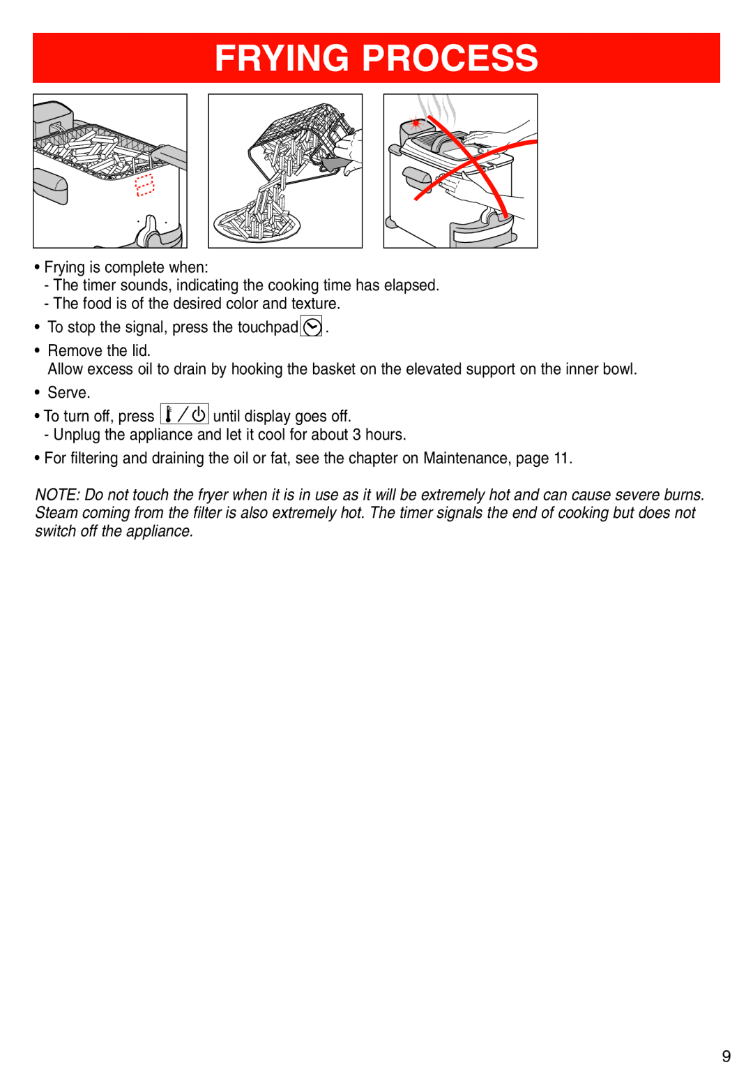 T-Fal Deep Fryer manual Frying Process 