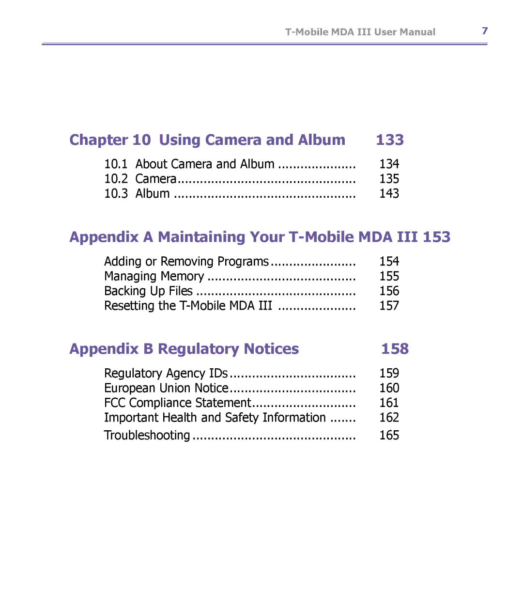 T-Mobile MDA III manual Using Camera and Album 133 