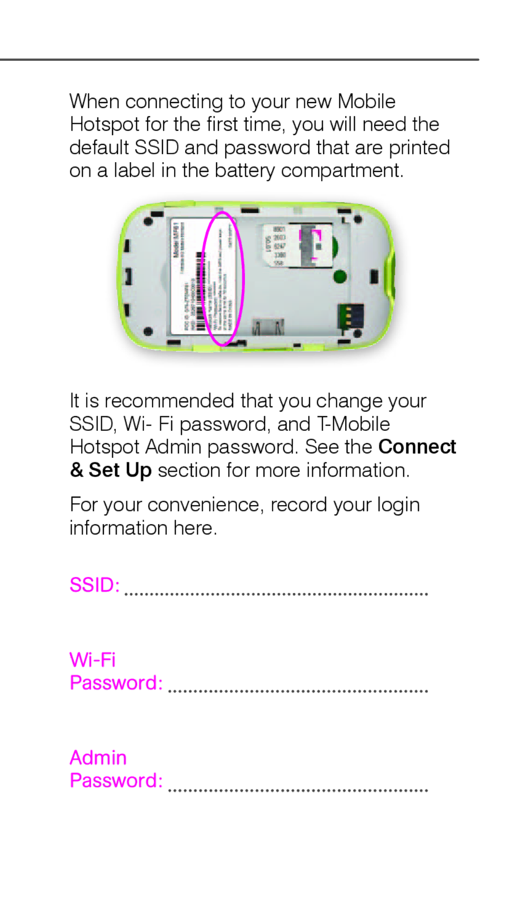 T-Mobile TM1758 manual Ssid 