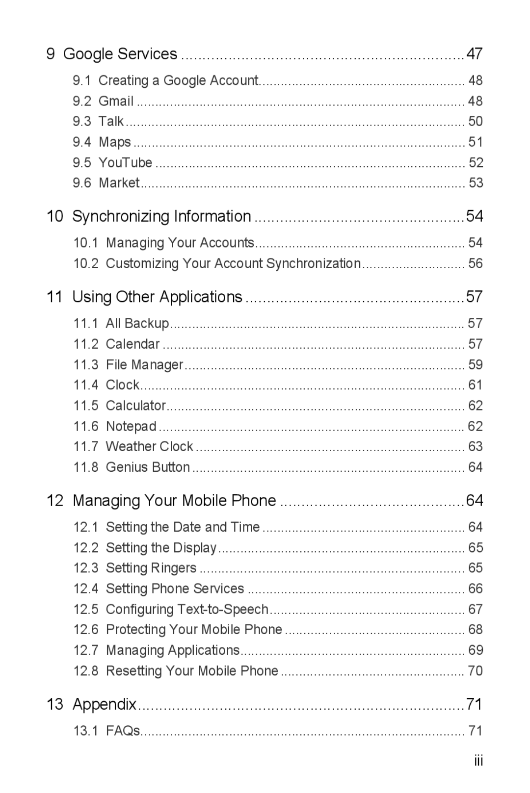 T-Mobile U8680 manual Iii 