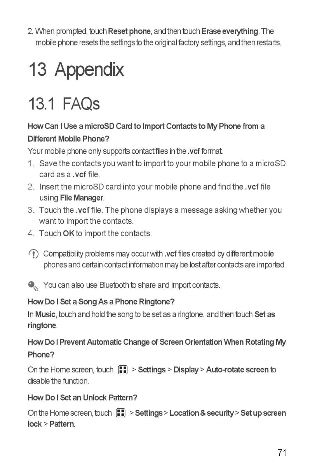 T-Mobile U8680 manual Appendix, FAQs, How Do I Set a Song As a Phone Ringtone? 