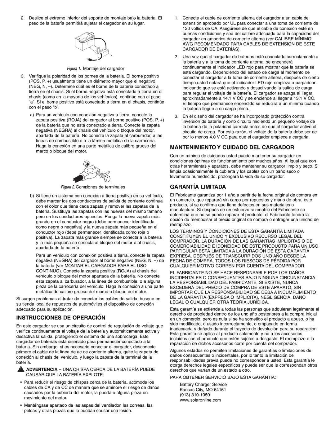 T-Tech 1002 important safety instructions Mantenimiento Y Cuidado DEL Cargador, Instrucciones DE Operación 