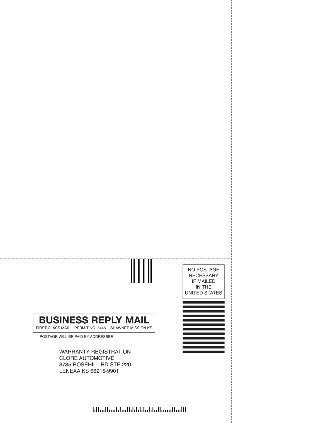 T-Tech 3001, 2001 owner manual Business Reply Mail 