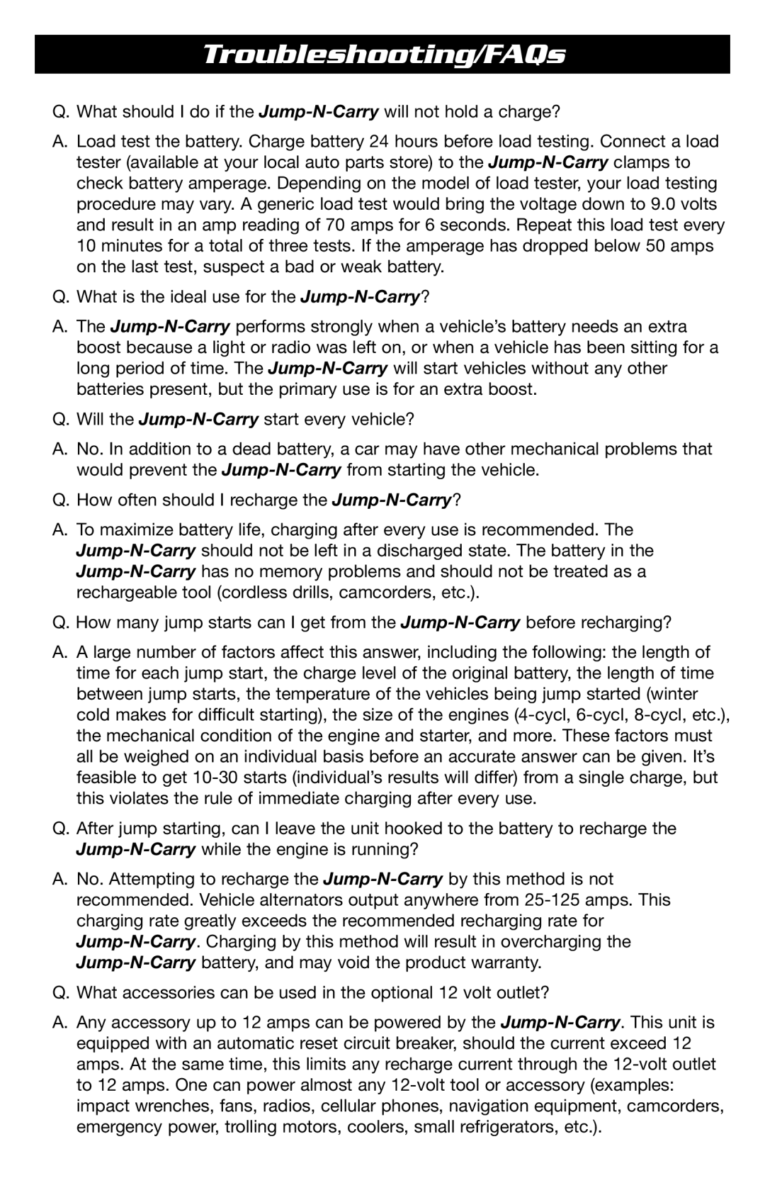 T-Tech JNCXFE instruction manual Troubleshooting/FAQs 