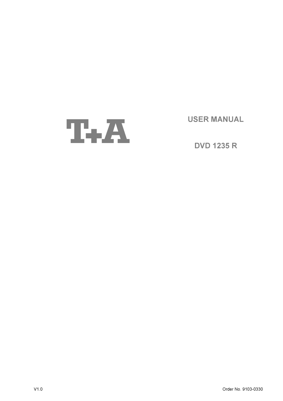 T+A Elektroakustik user manual DVD 1235 R 