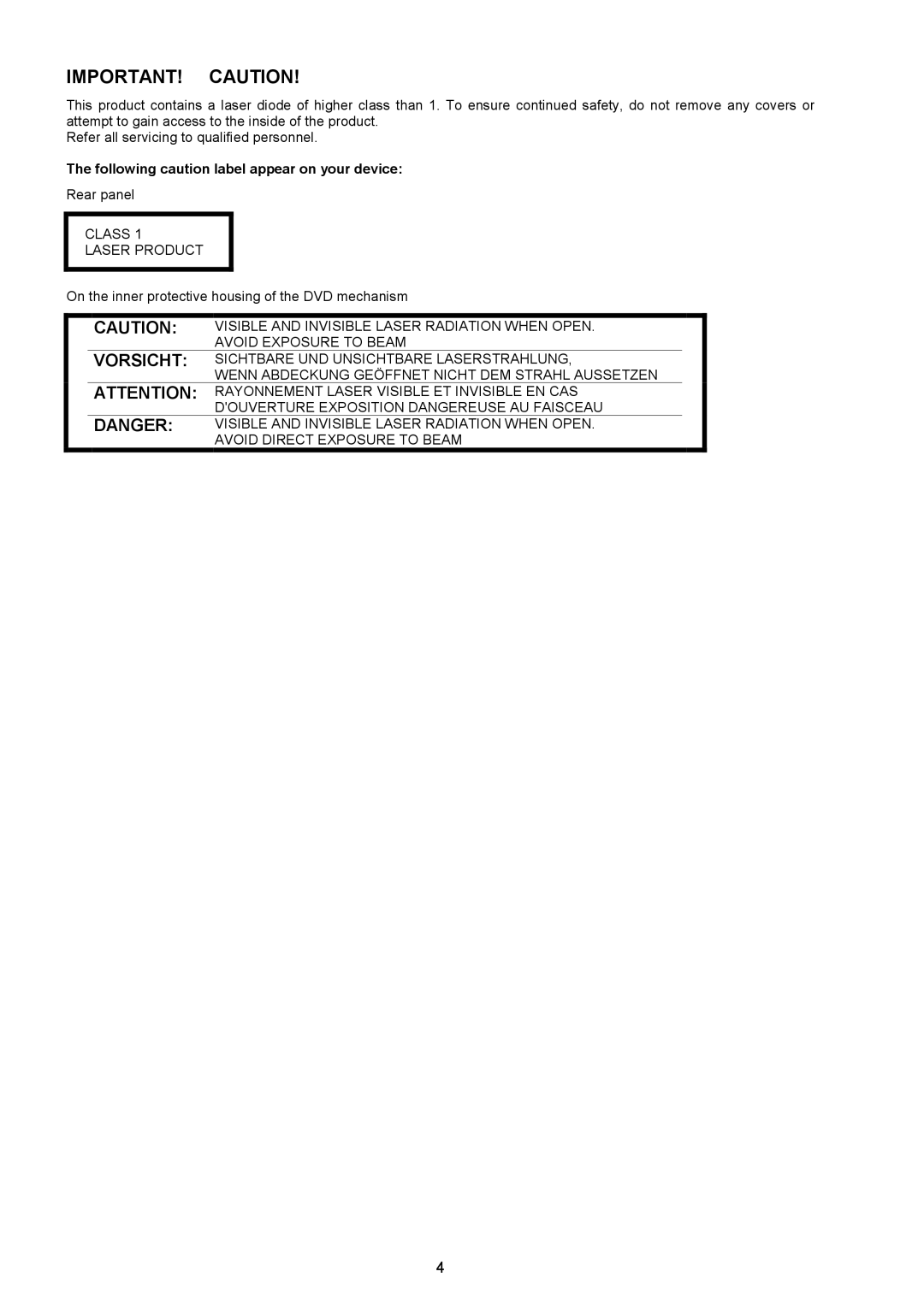 T+A Elektroakustik 1235 R user manual IMPORTANT! Caution 