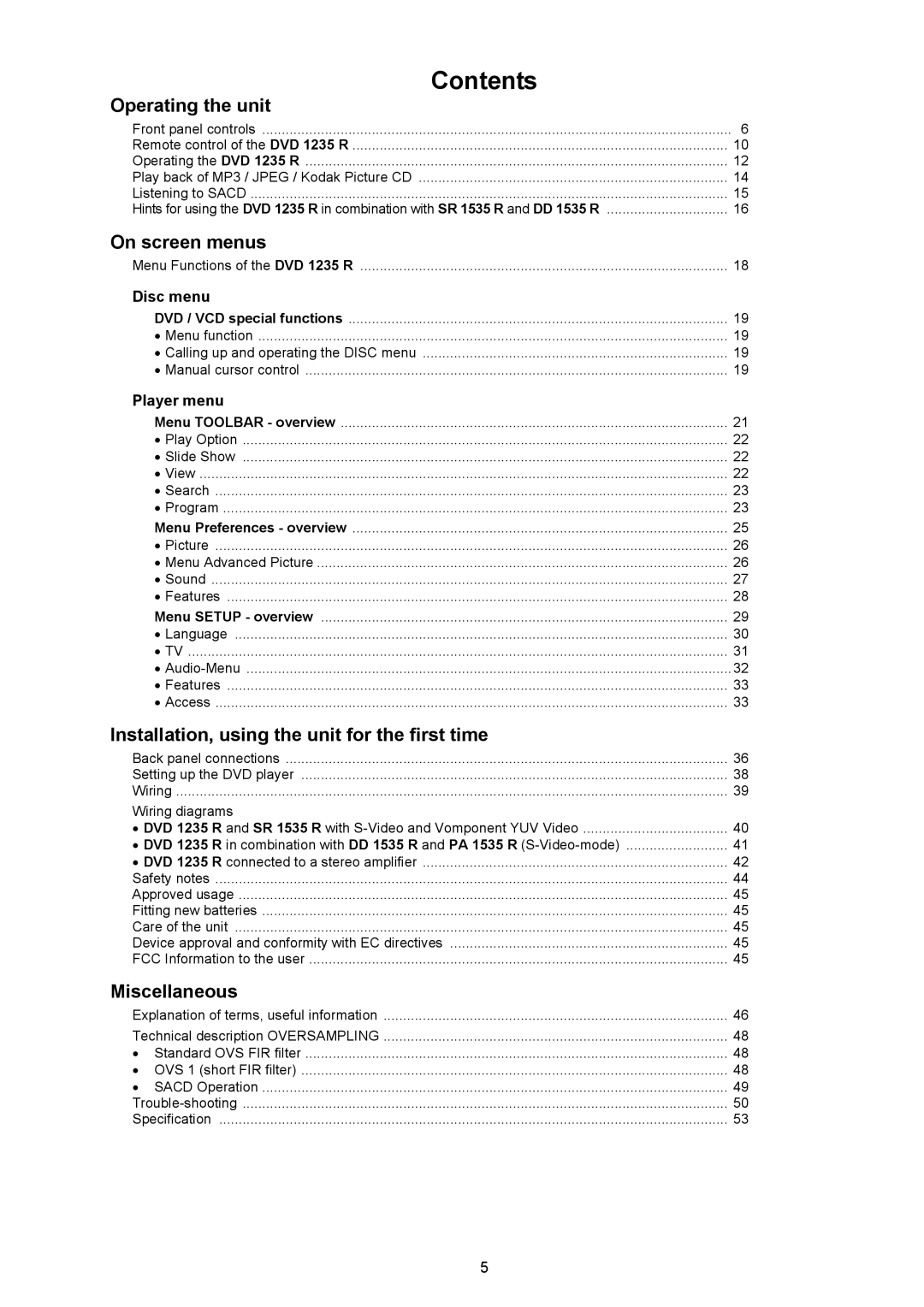 T+A Elektroakustik 1235 R user manual Contents 