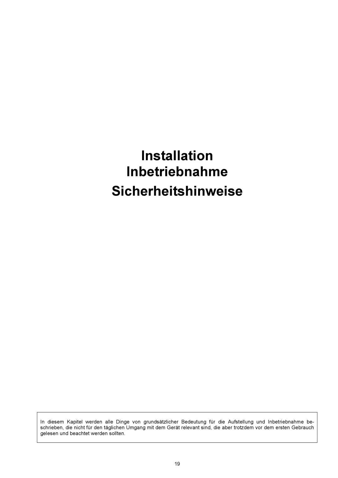 T+A Elektroakustik CC 820 M user manual Installation Inbetriebnahme Sicherheitshinweise 