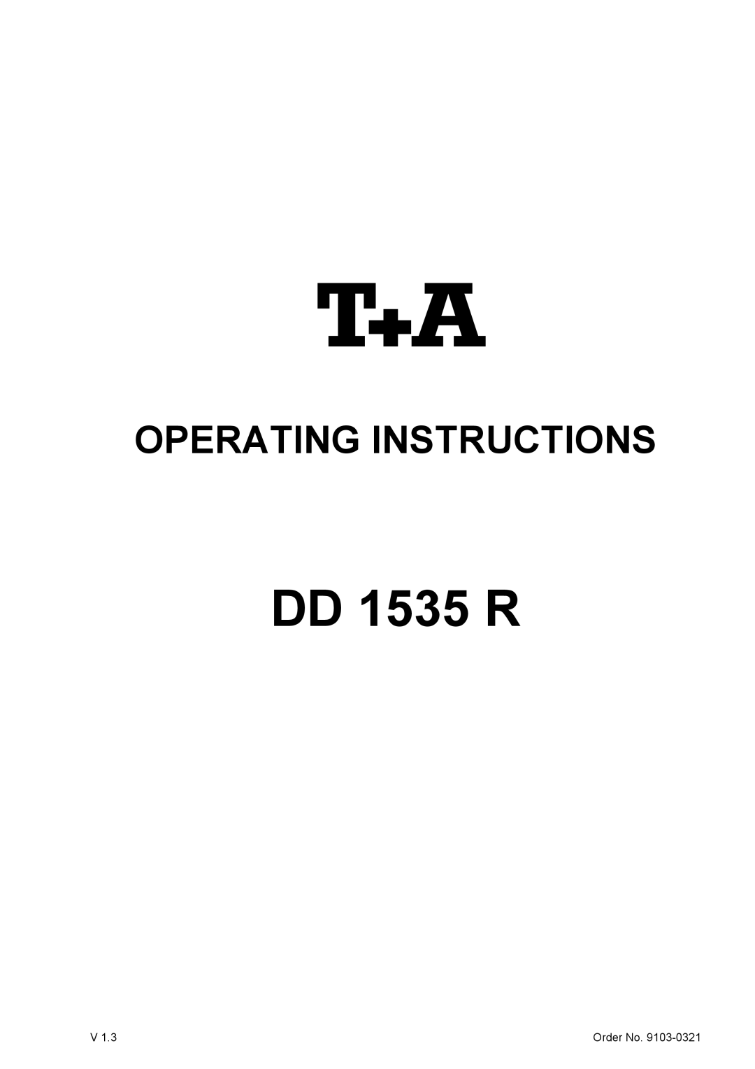 T+A Elektroakustik DD 1535 R manual DD1535R 