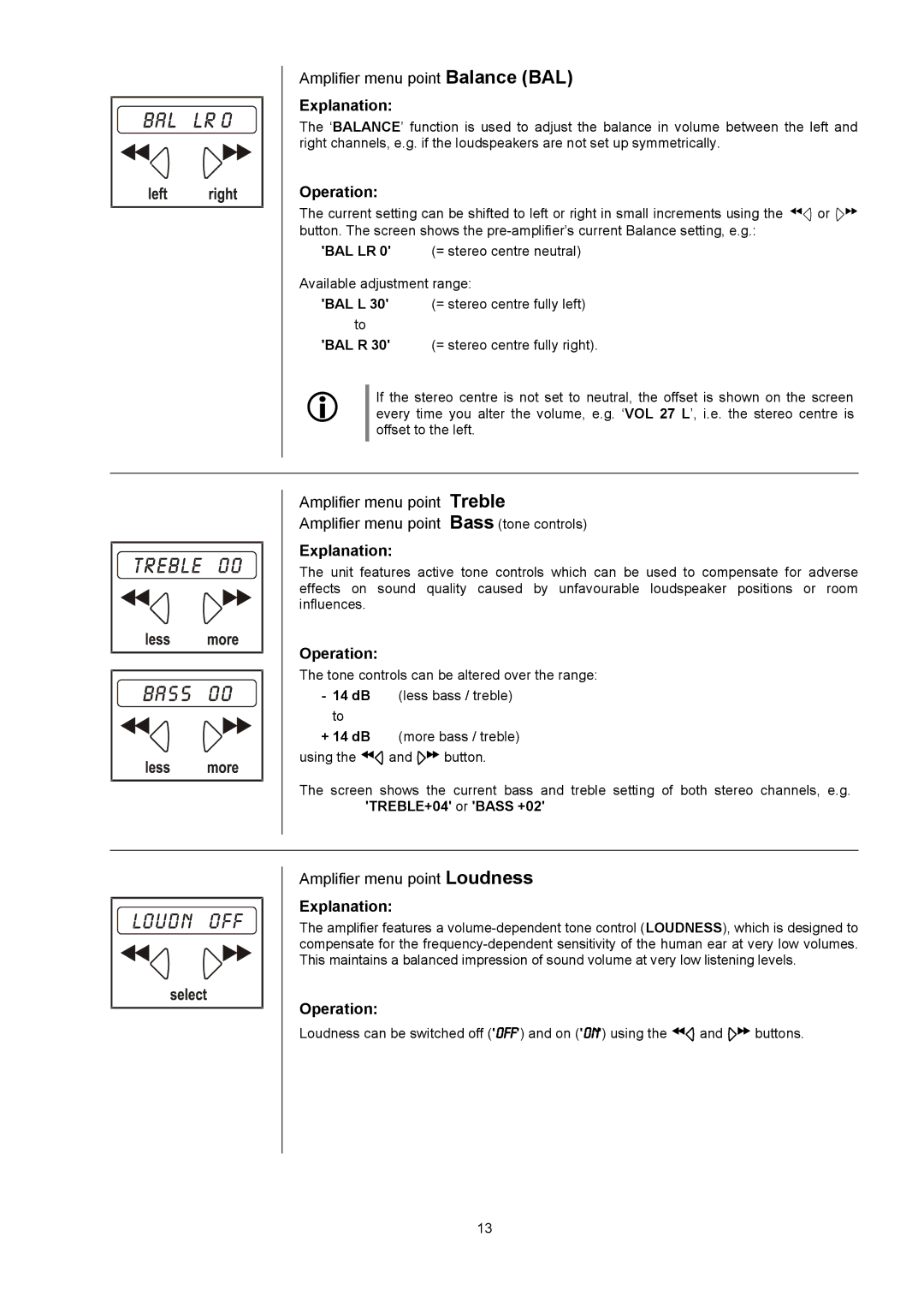 T+A Elektroakustik K1 AV user manual Explanation, Operation 