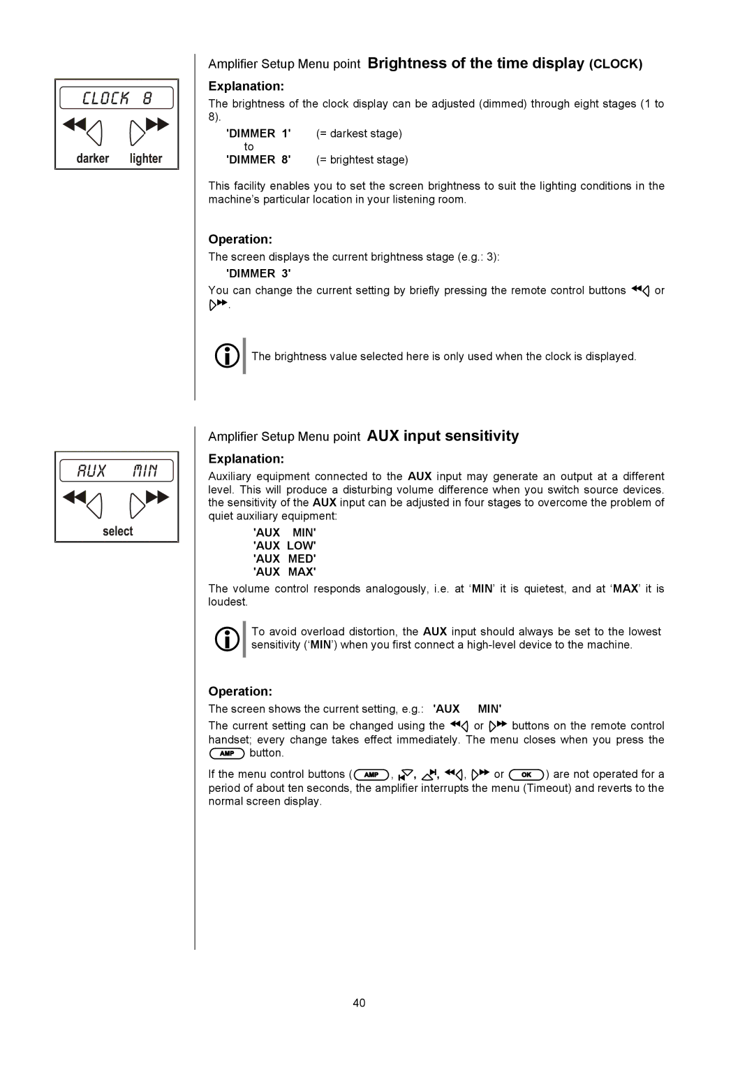 T+A Elektroakustik K1 AV user manual Aux Min 