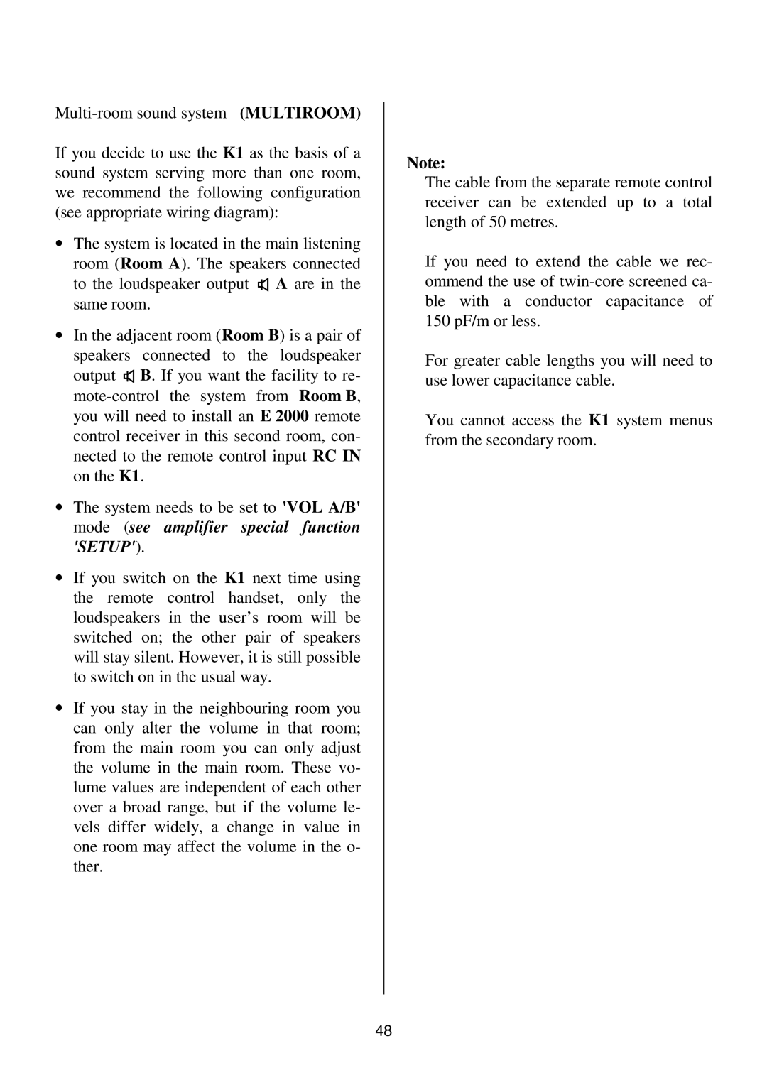 T+A Elektroakustik K1 CD-RECEIVER operating instructions 