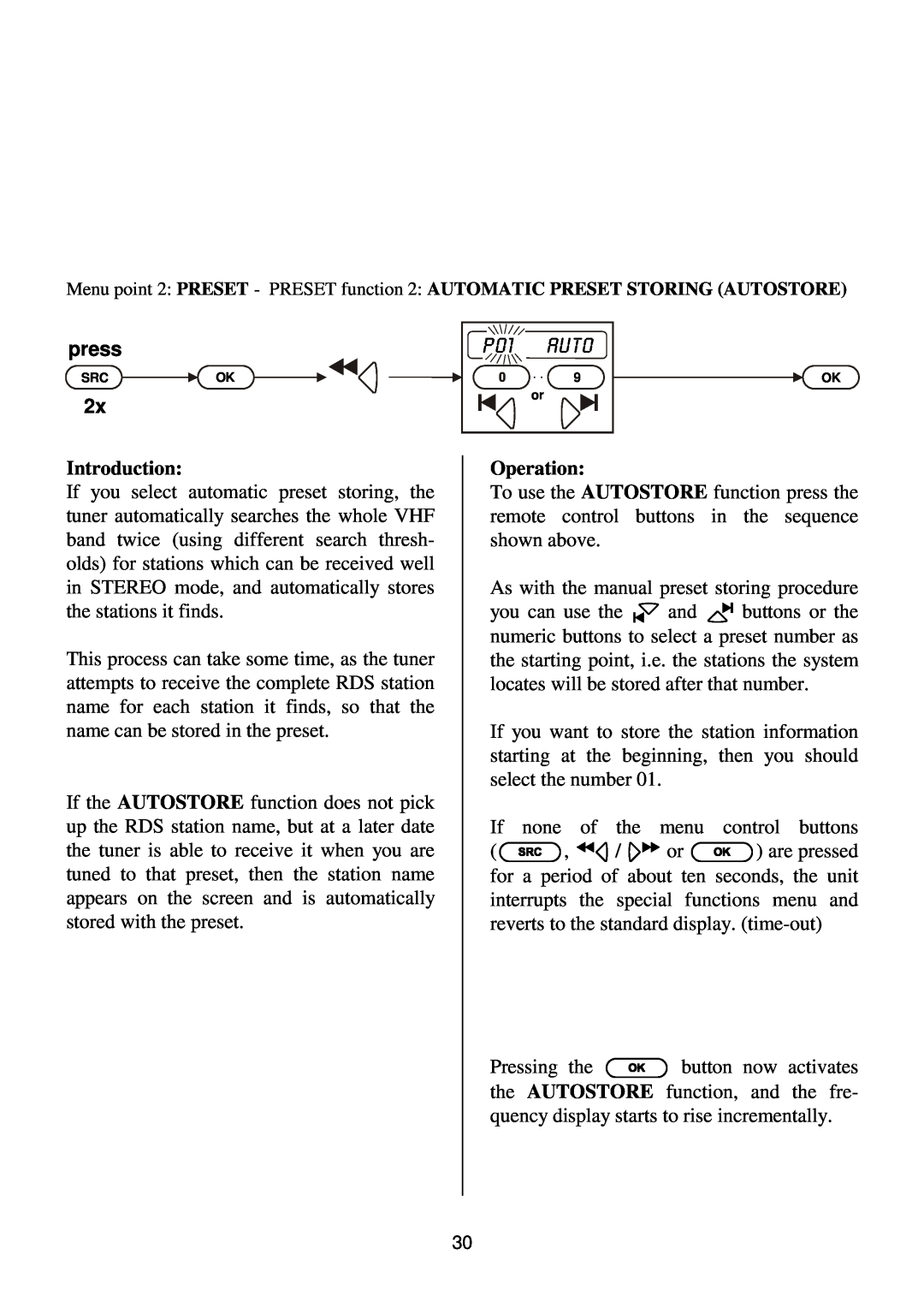 T+A Elektroakustik K1 CD-RECEIVER operating instructions P 01 AUTO, press 