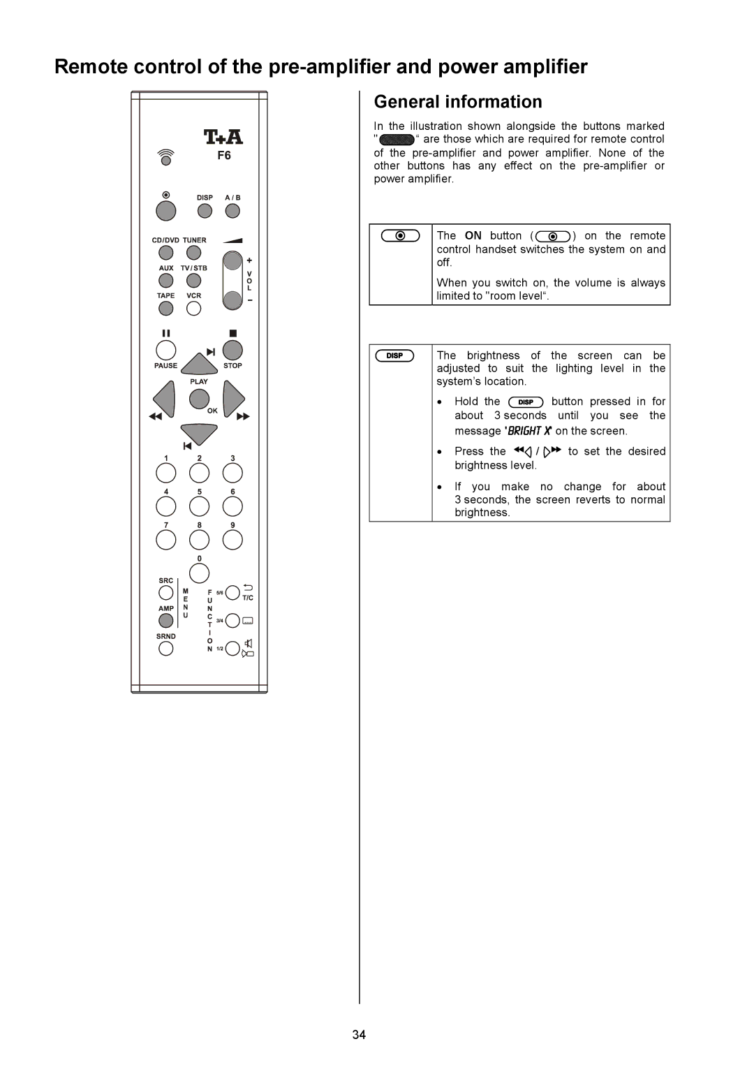 T+A Elektroakustik PT 820 M, PA 820 M Remote control of the pre-amplifier and power amplifier, General information 