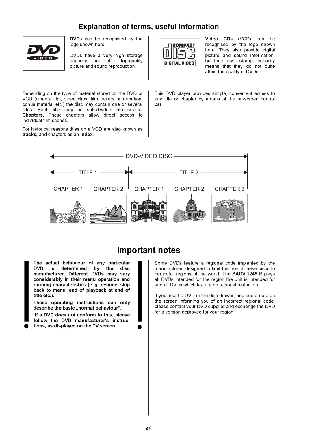 T+A Elektroakustik SADV 1245 R operating instructions Important notes, Explanation of terms, useful information 