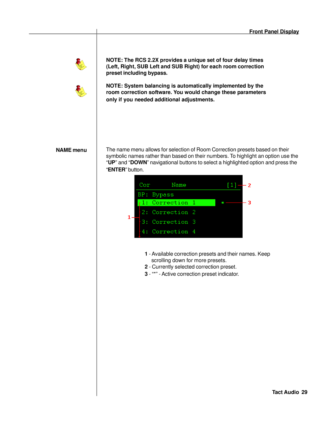 TacT Audio RCS 2.2X owner manual Enter button 