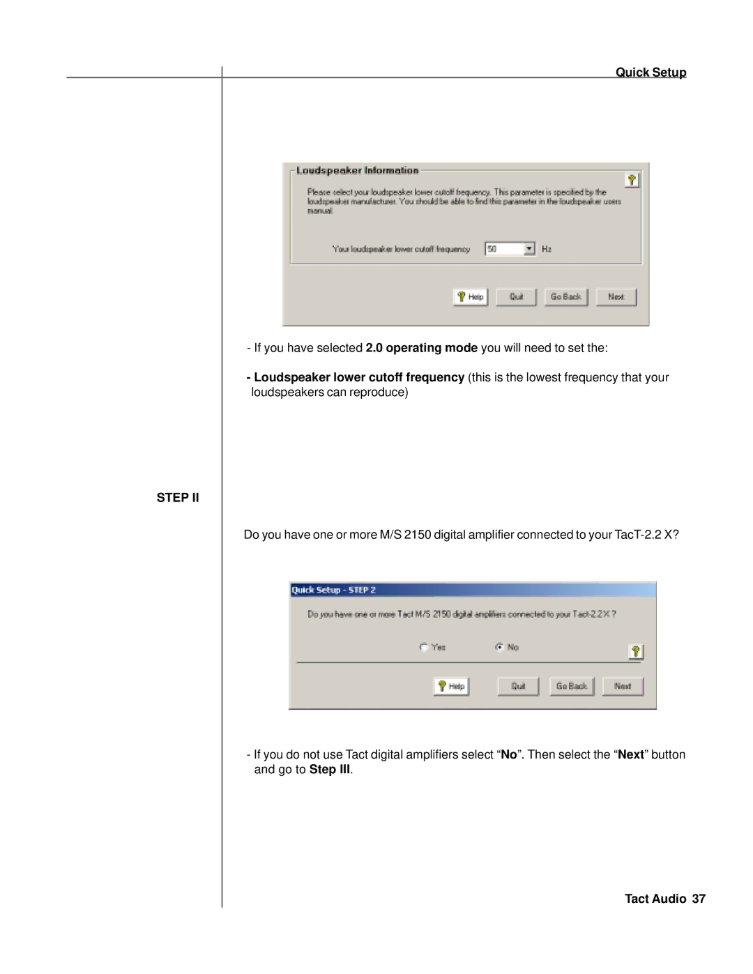 TacT Audio RCS 2.2X owner manual Step 