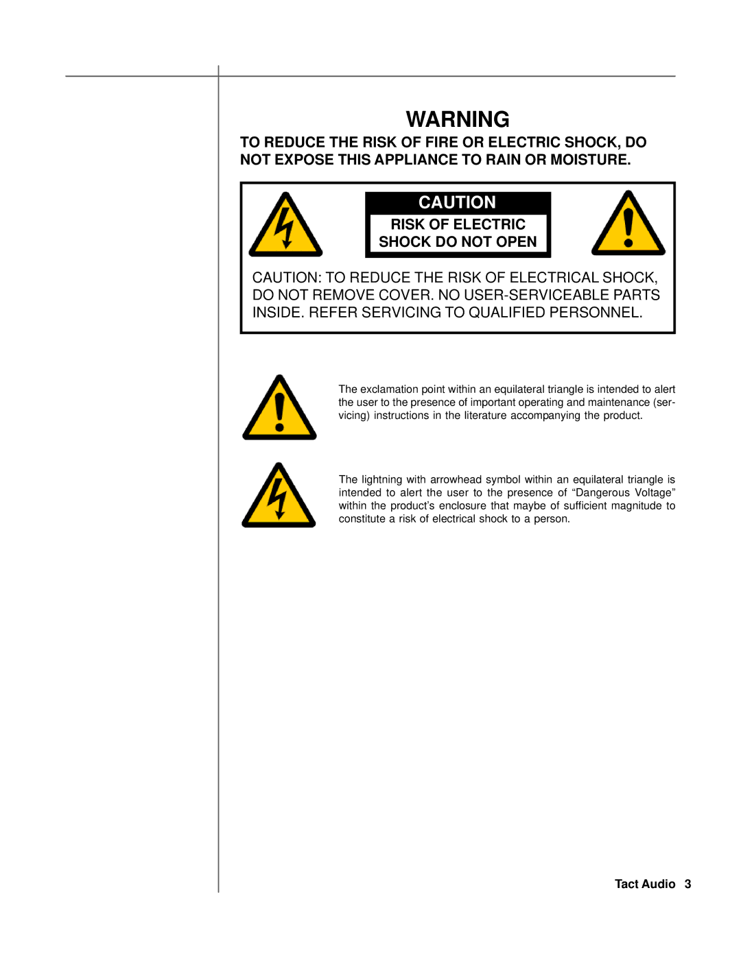 TacT Audio M2150, S2150 owner manual Tact Audio 