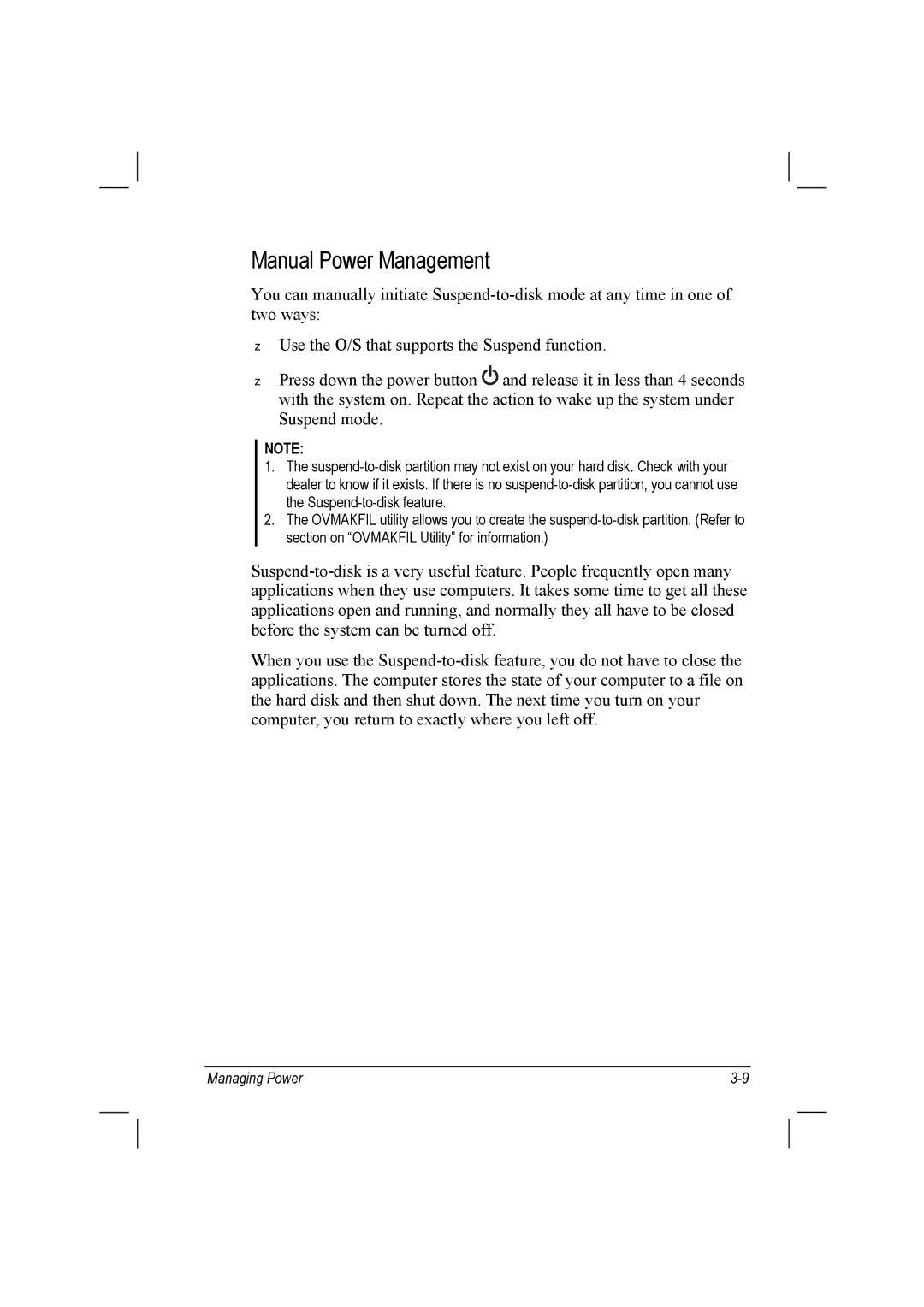 TAG 10 manual Manual Power Management 