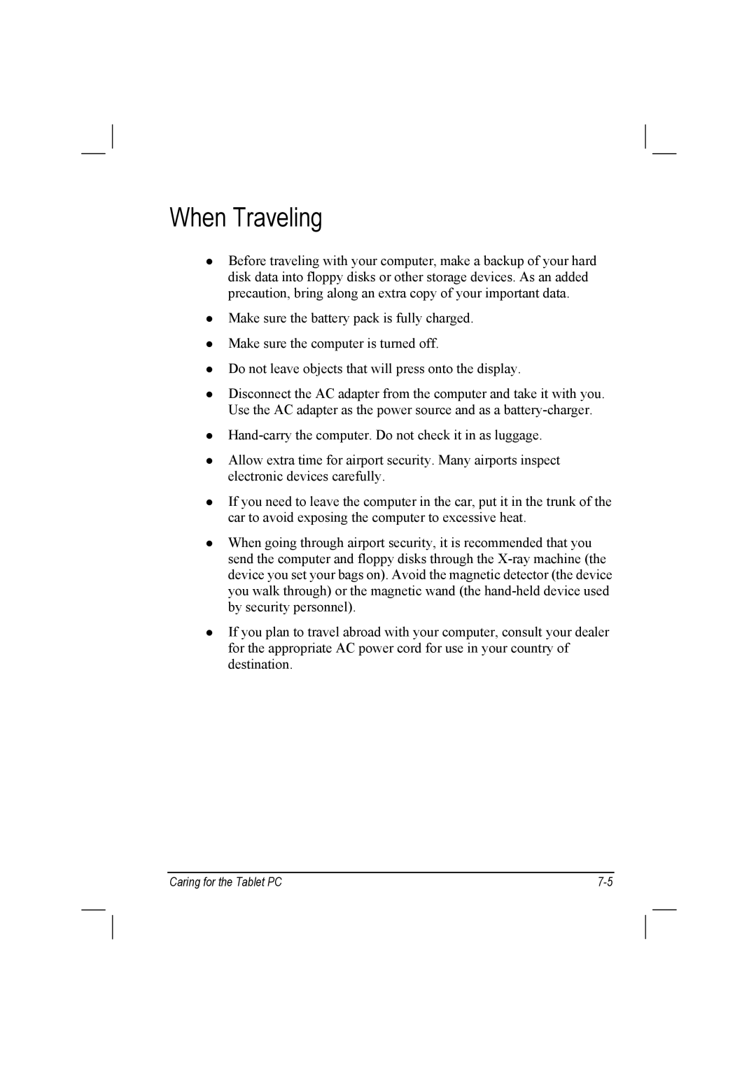 TAG 10 manual When Traveling 