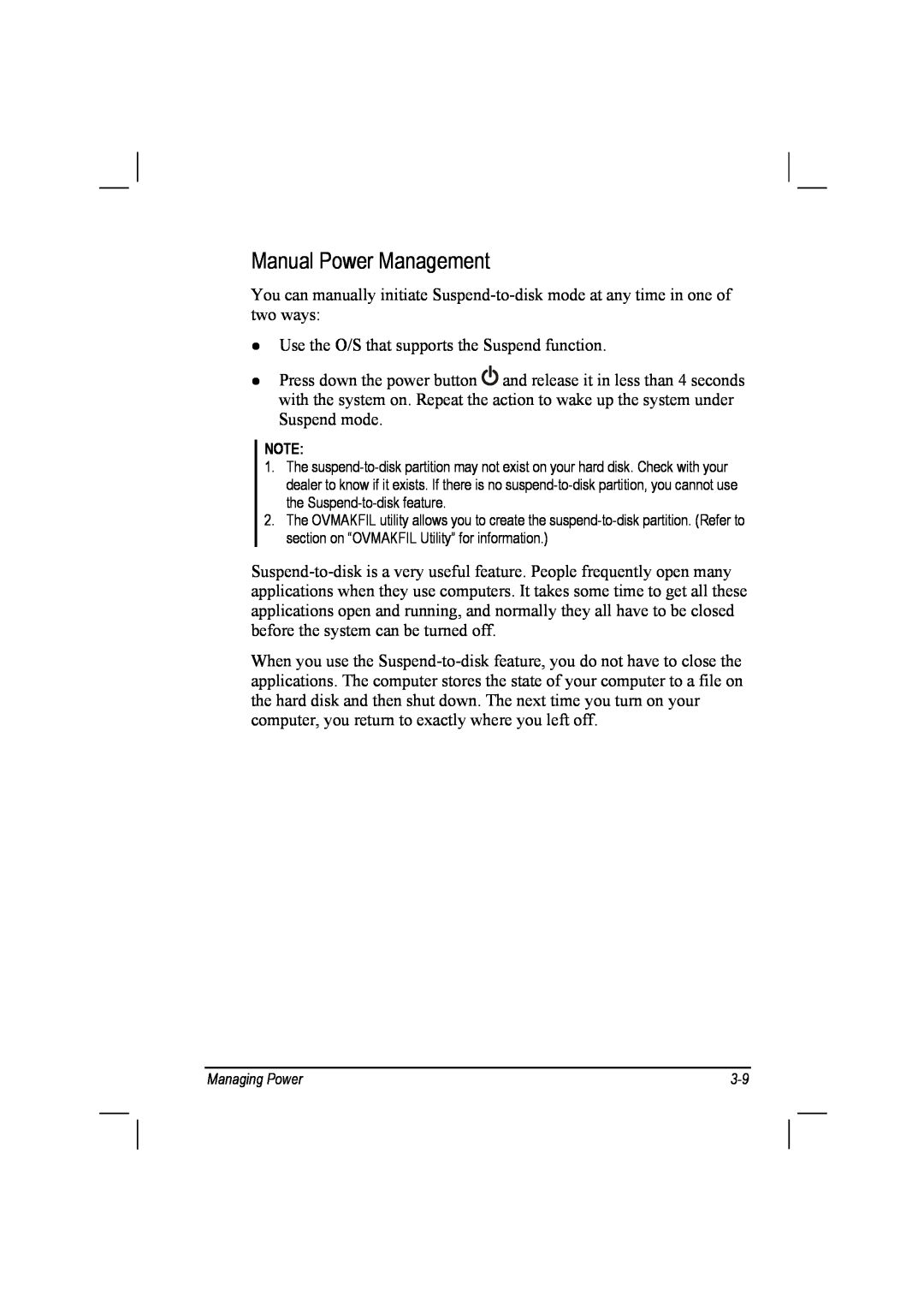 TAG 10 manual Manual Power Management 