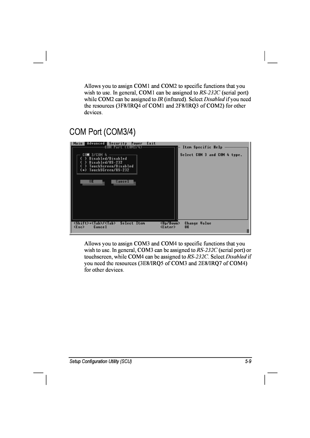 TAG 10 manual COM Port COM3/4 