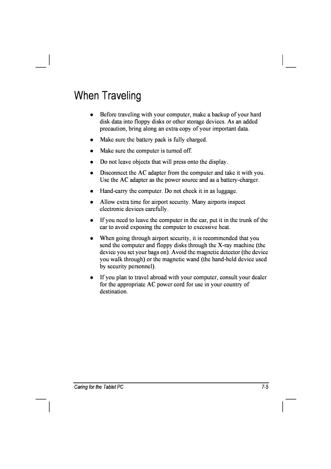 TAG 10 manual When Traveling 