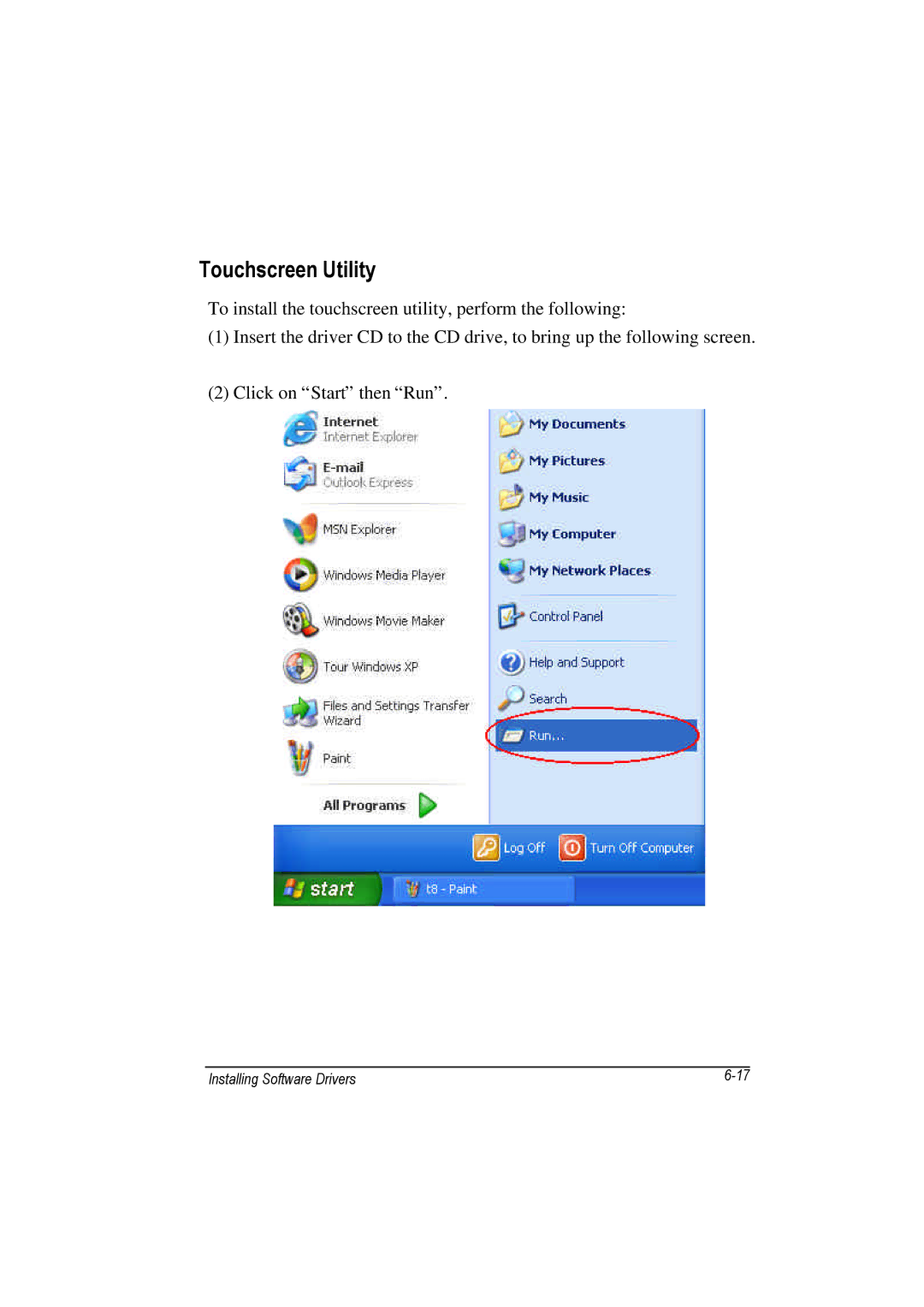 TAG 100 manual Touchscreen Utility 