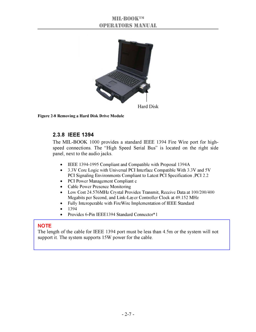 TAG 1000 manual Ieee, Removing a Hard Disk Drive Module 