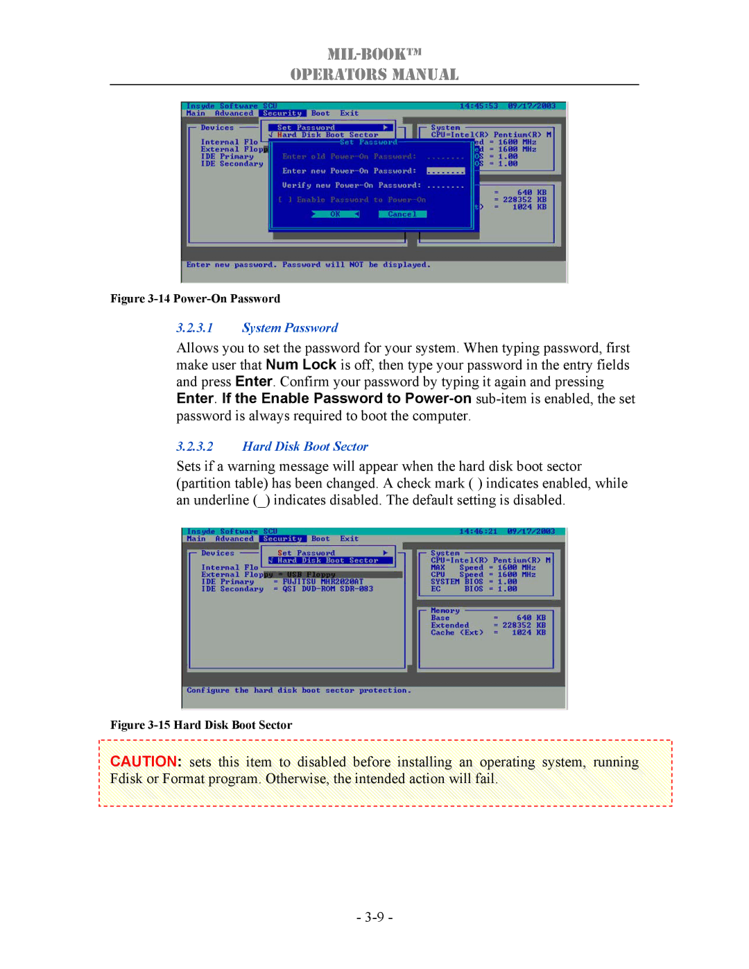 TAG 1000 manual System Password 