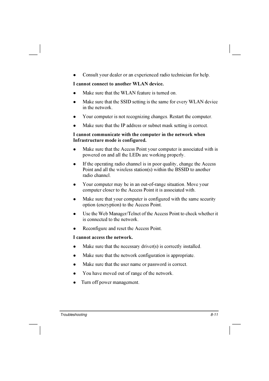 TAG 20 Series manual Cannot connect to another Wlan device 