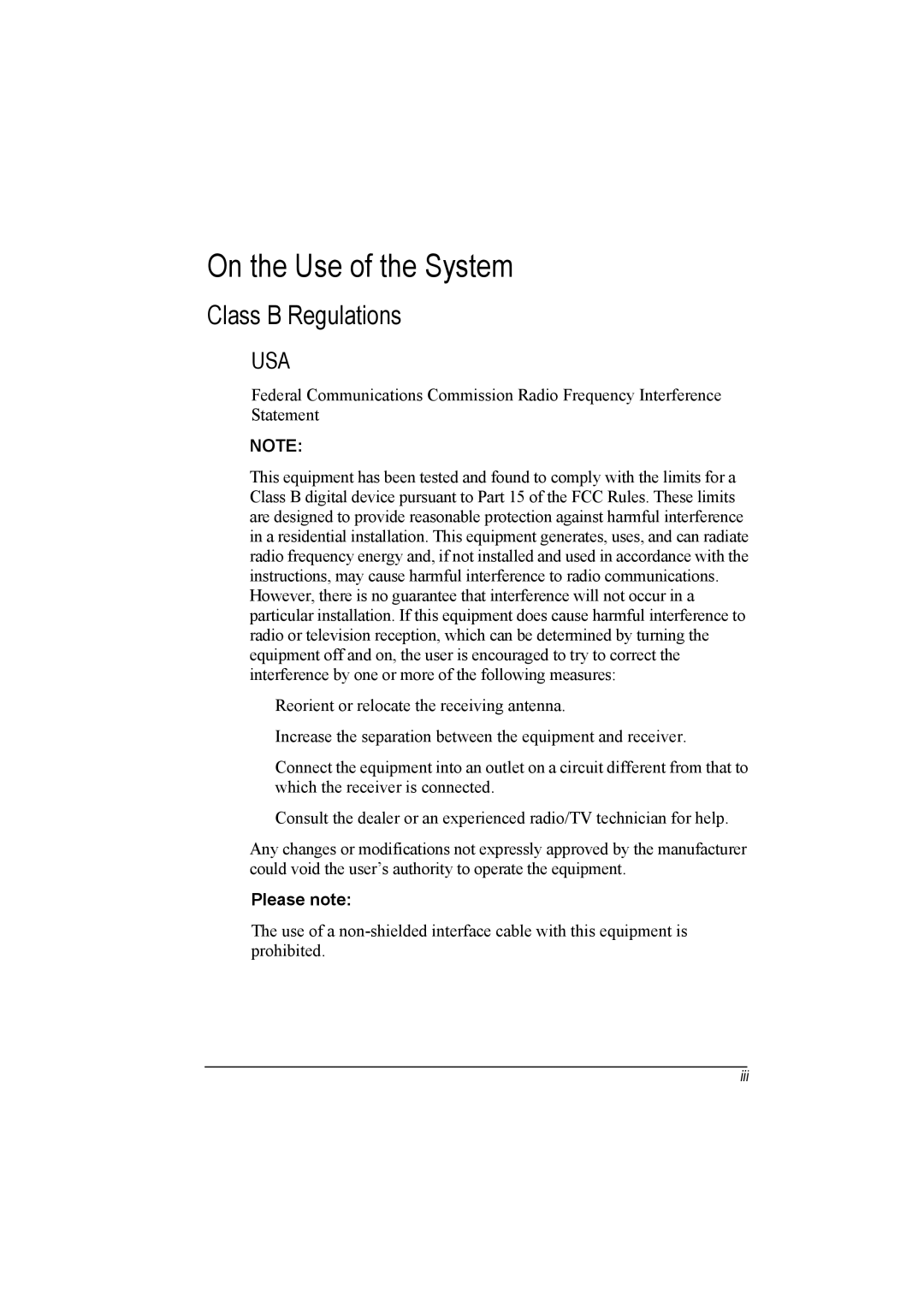 TAG 20 Series manual On the Use of the System, Class B Regulations 