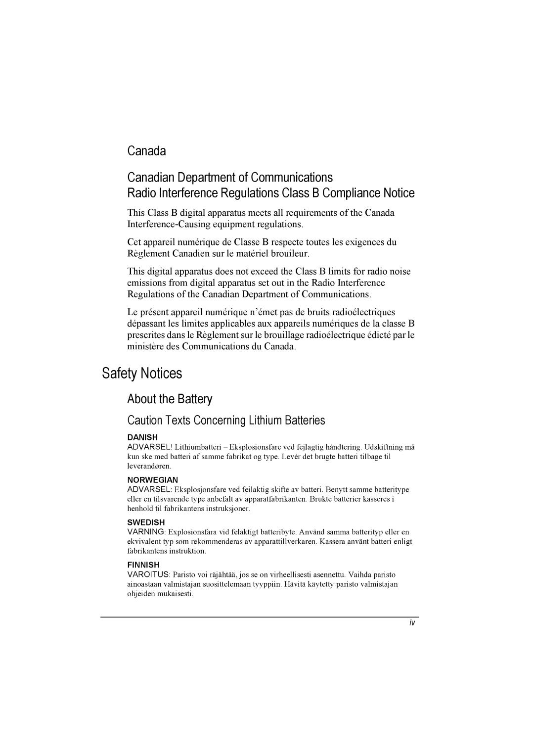 TAG 20 Series manual Safety Notices, About the Battery 