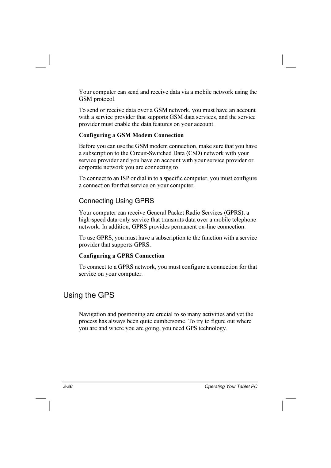 TAG 20 Series Using the GPS, Connecting Using Gprs, Configuring a GSM Modem Connection, Configuring a Gprs Connection 