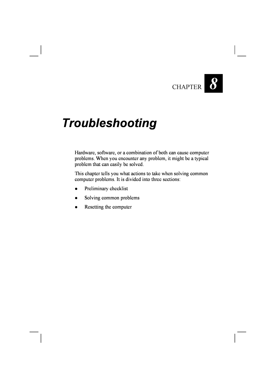 TAG 20 Series manual Troubleshooting, Chapter 