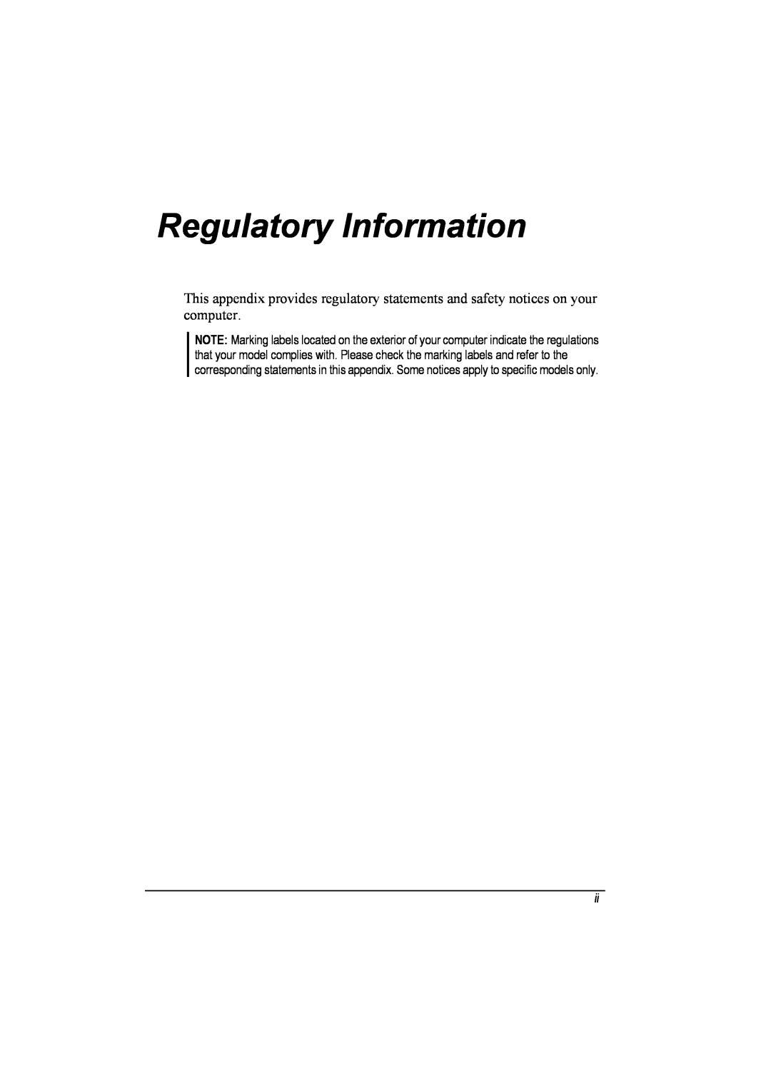 TAG 20 Series manual Regulatory Information 