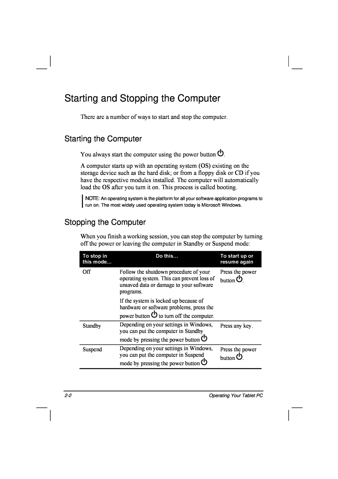 TAG 20 Series manual Starting and Stopping the Computer, Starting the Computer 