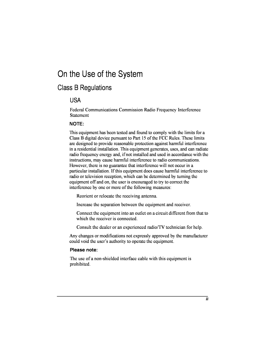 TAG 20 Series manual On the Use of the System, Class B Regulations, Please note 