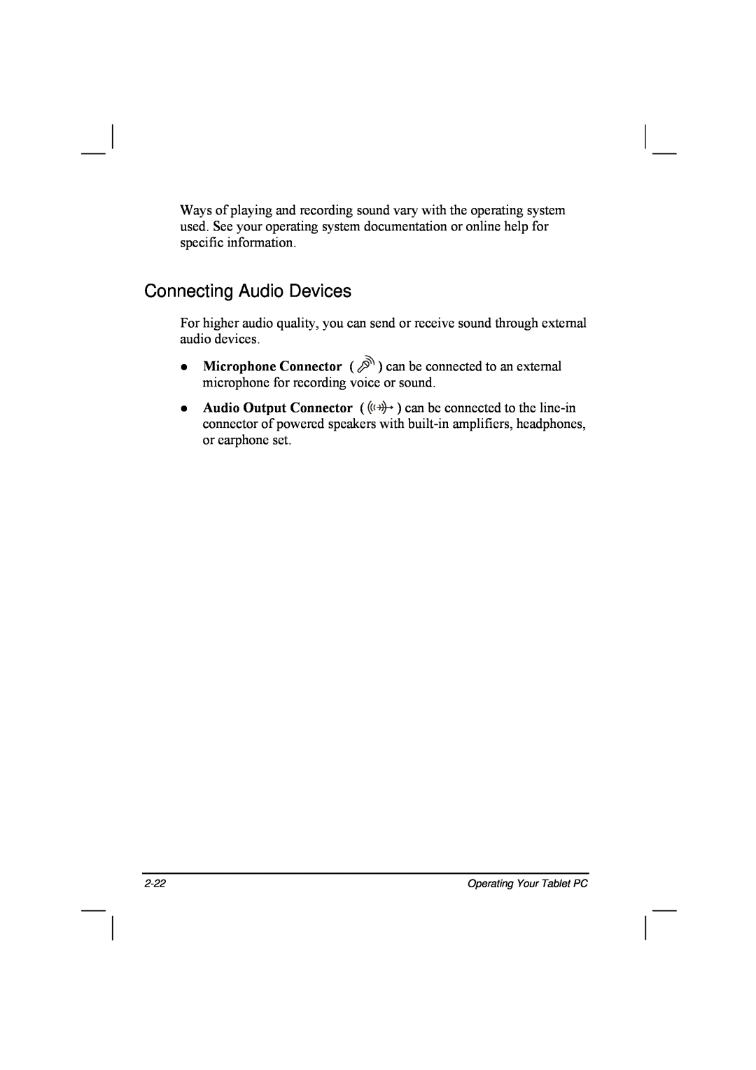 TAG 20 Series manual Connecting Audio Devices 